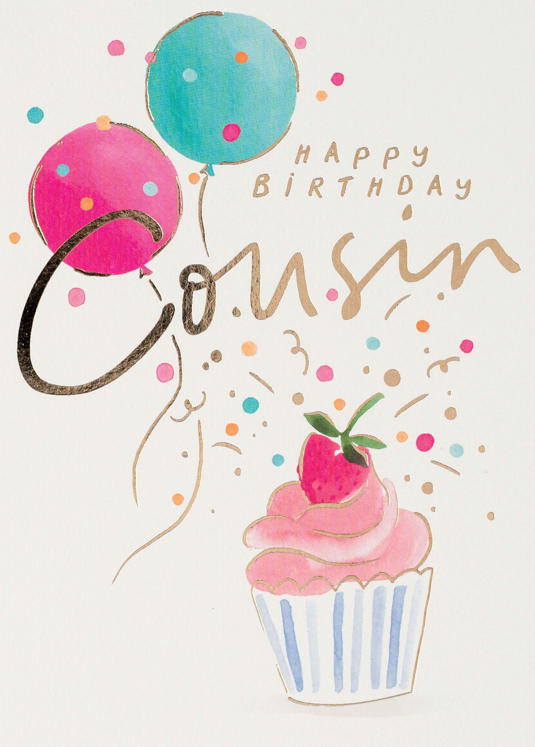 Cupcake Cousin Birthday Card
