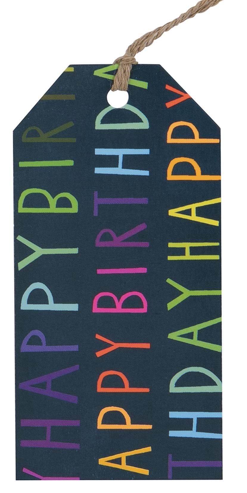 Navy Happy Birthday Gift Tags - Pack of 4