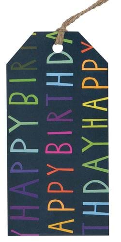 Navy Happy Birthday Gift Tags - Pack of 4