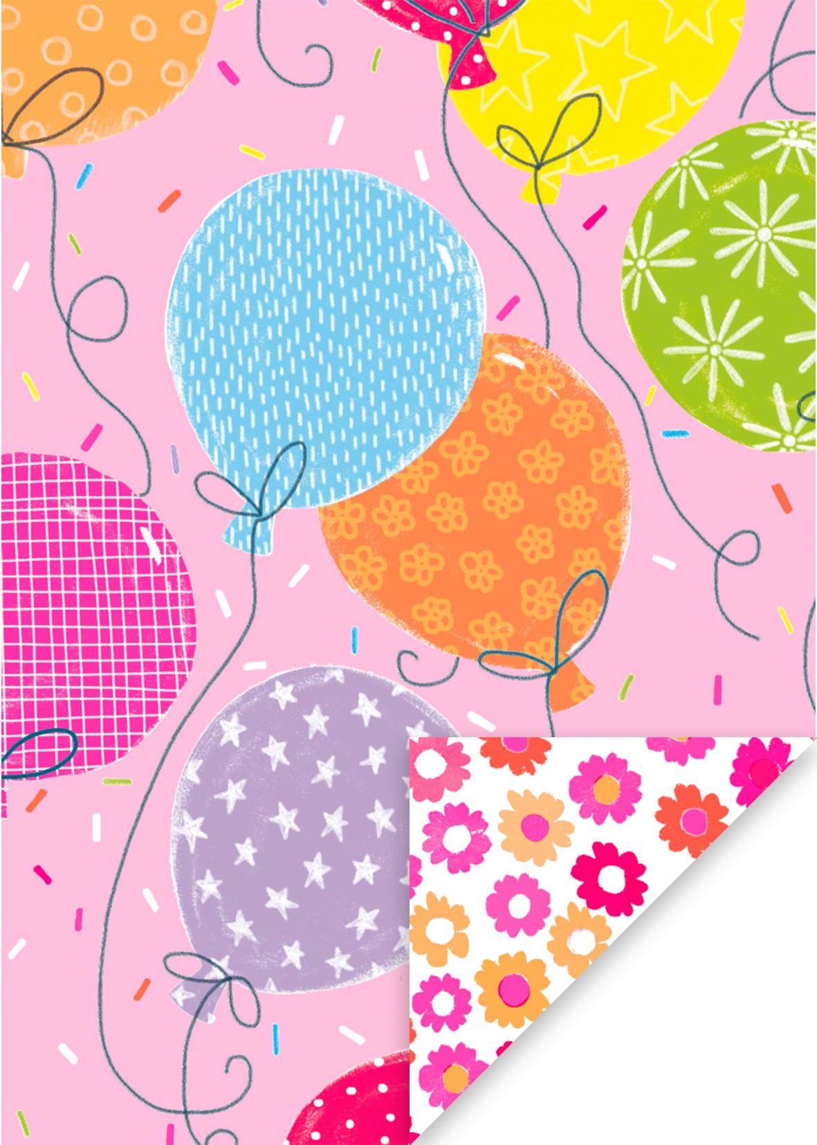 Pink Balloons Wrapping Paper