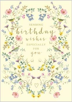 Floral Garland Birthday Card