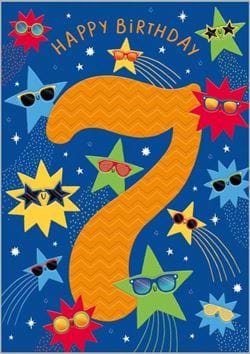 Superstar 7th Birthday Card