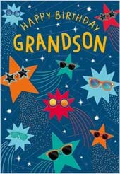 Stars Grandson Birthday Card