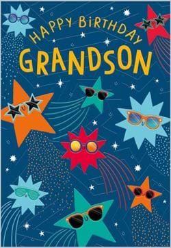 Stars Grandson Birthday Card