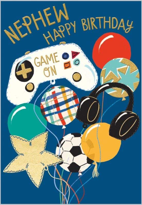 Game On Nephew Birthday Card