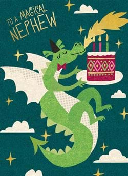 Magical Dragon Nephew Birthday Card