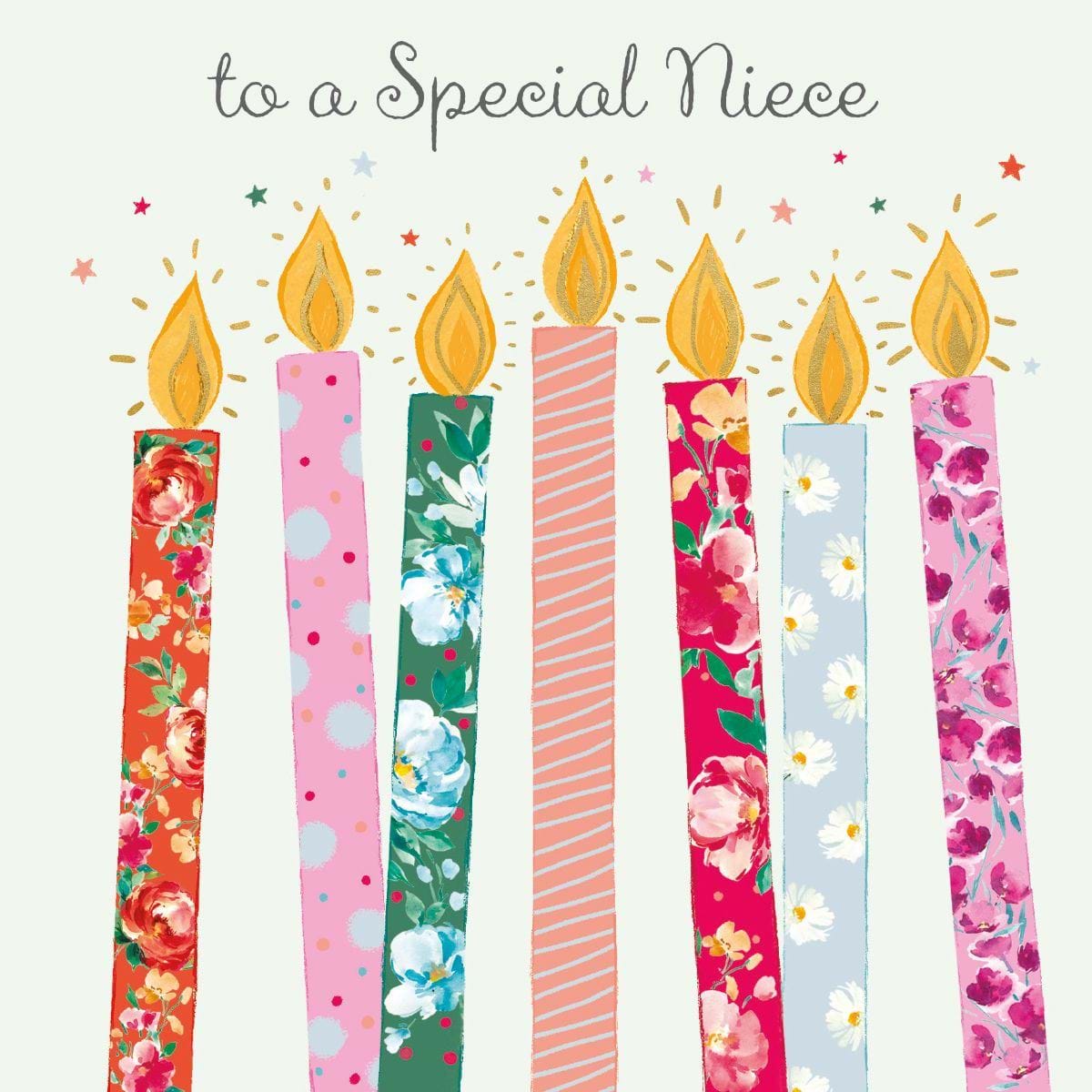 Candles Niece Birthday Card
