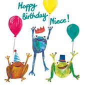 Frogs Niece Birthday Card