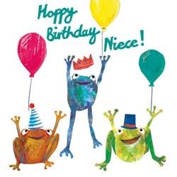 Frogs Niece Birthday Card
