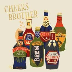 Cheers Brother Birthday Card