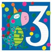 Dinosaur 3rd Birthday Card