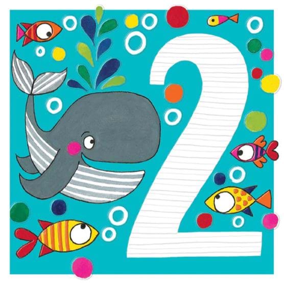 Whale 2nd Birthday Card
