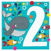 Whale 2nd Birthday Card