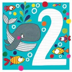 Whale 2nd Birthday Card