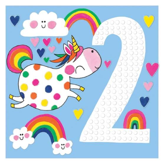 Unicorn 2nd Birthday Card
