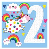 Unicorn 2nd Birthday Card