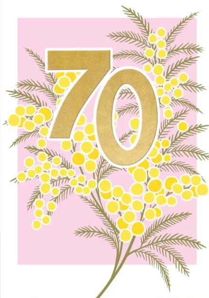 Floral 70th Birthday Card