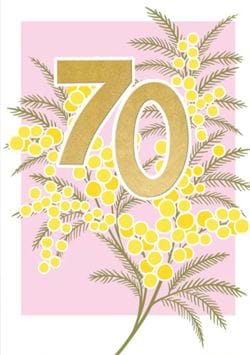 Floral 70th Birthday Card