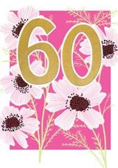 Floral 60th Birthday Card