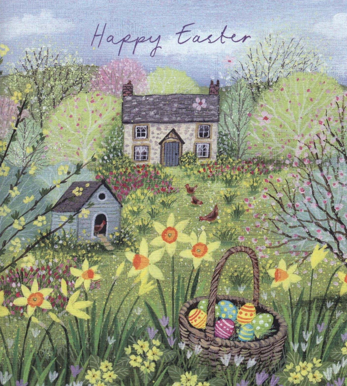 Country Cottage Easter Cards - Pack of 5