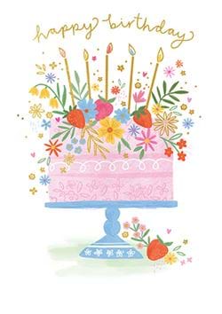 Strawberry Cake Birthday Card