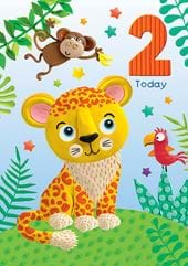 Leopard 2nd Birthday Card