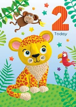 Leopard 2nd Birthday Card