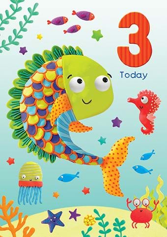 Fish 3rd Birthday Card