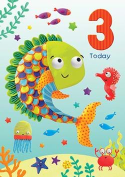 Fish 3rd Birthday Card