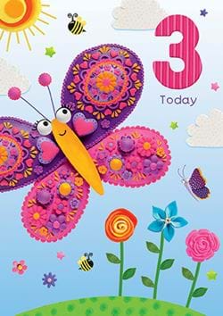Butterfly 3rd Birthday Card