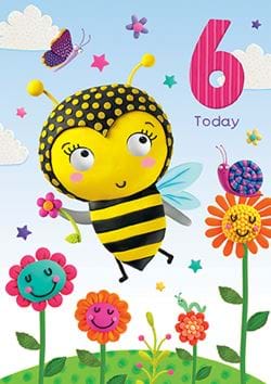 Bee 6th Birthday Card