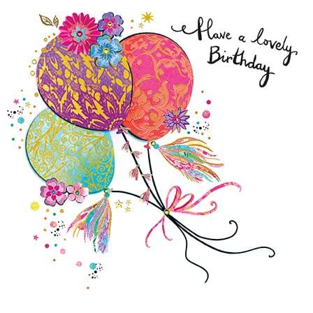 Floral Balloons Birthday Card