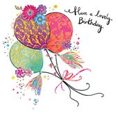 Floral Balloons Birthday Card