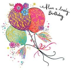 Floral Balloons Birthday Card