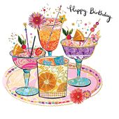 Cocktails Birthday Card