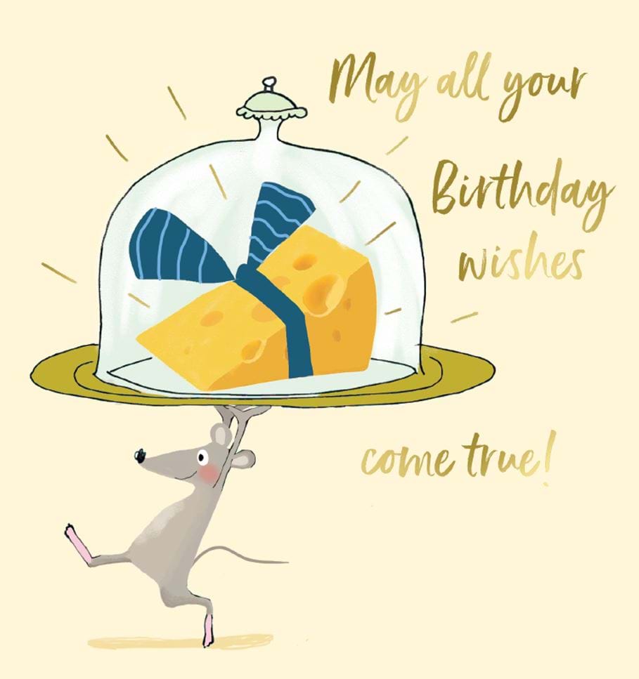 Mouse and Cheese Birthday Card