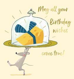Mouse and Cheese Birthday Card