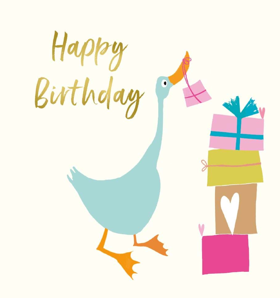 Duck and Presents Birthday Card