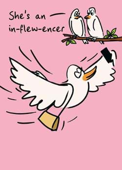 She's an In-flew-encer Birthday Card