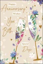 Champagne Wishes To You Both Anniversary Card