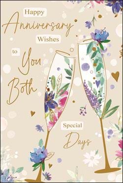 Champagne Wishes To You Both Anniversary Card