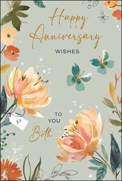 Floral Both of You Anniversary Card