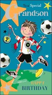 Football Grandson Birthday Card