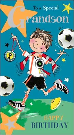 Football Grandson Birthday Card