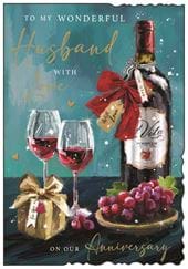 Red Wine Husband Birthday Card