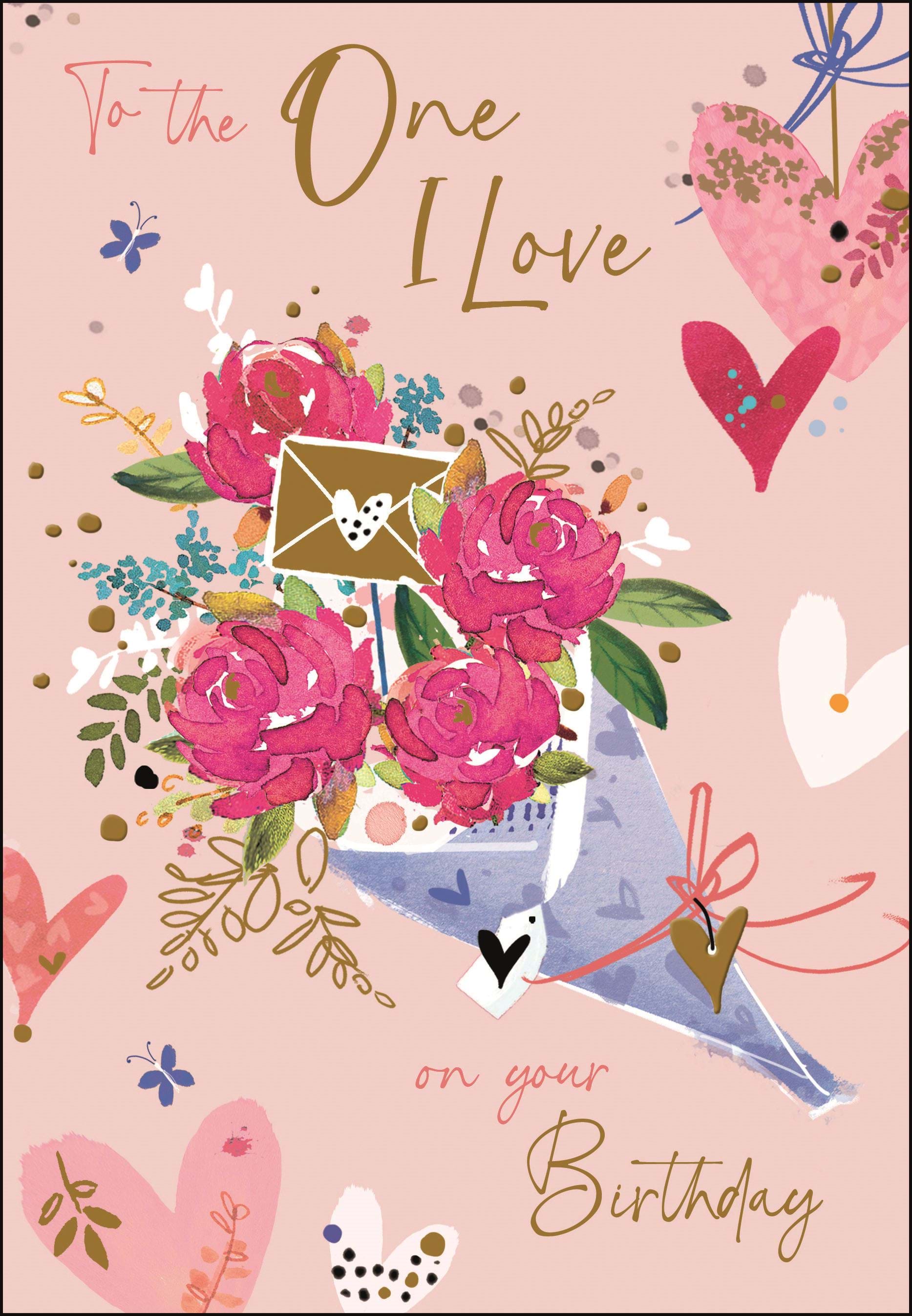 Bouquet One I Love Birthday Card