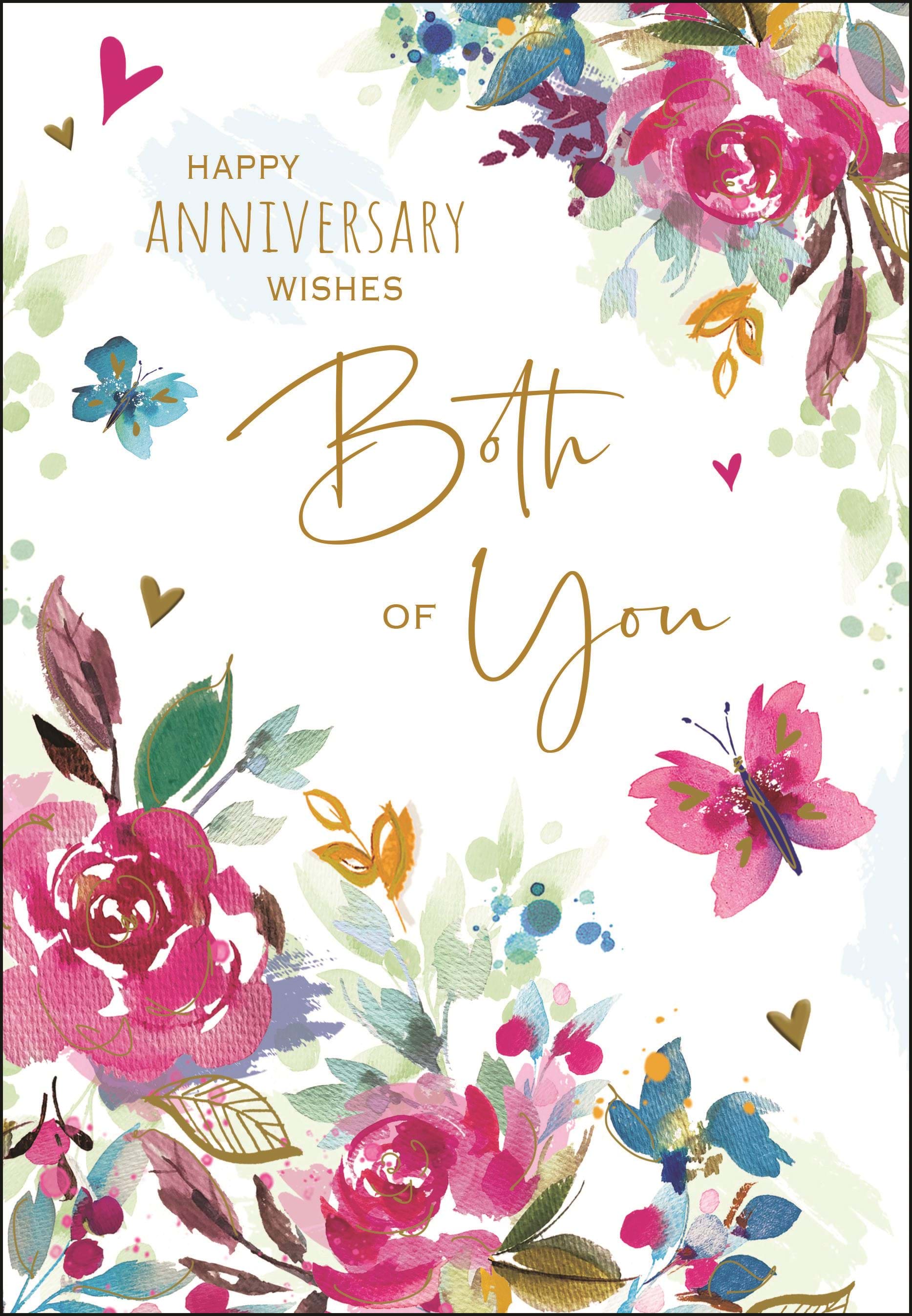 Floral Both of You Anniversary Card