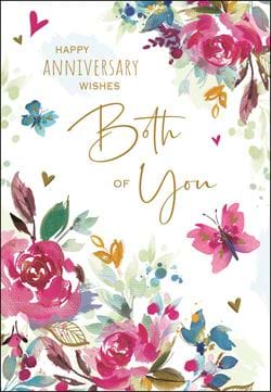 Floral Both of You Anniversary Card