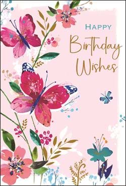 Butterflies Birthday Card