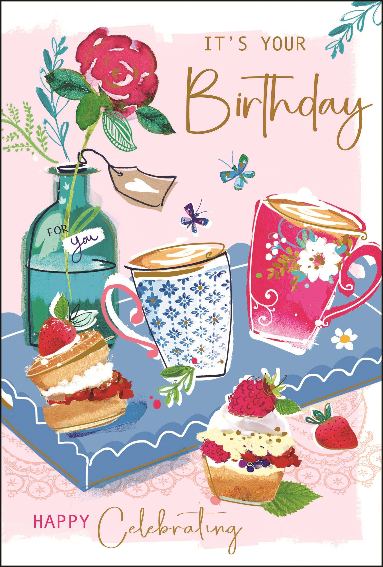 Tea and Scones Birthday Card